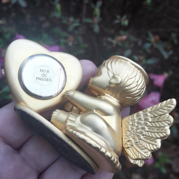 Cherub Clock Golden Mini Clock Cupid Angel by Elgin - Picture 7 of 10